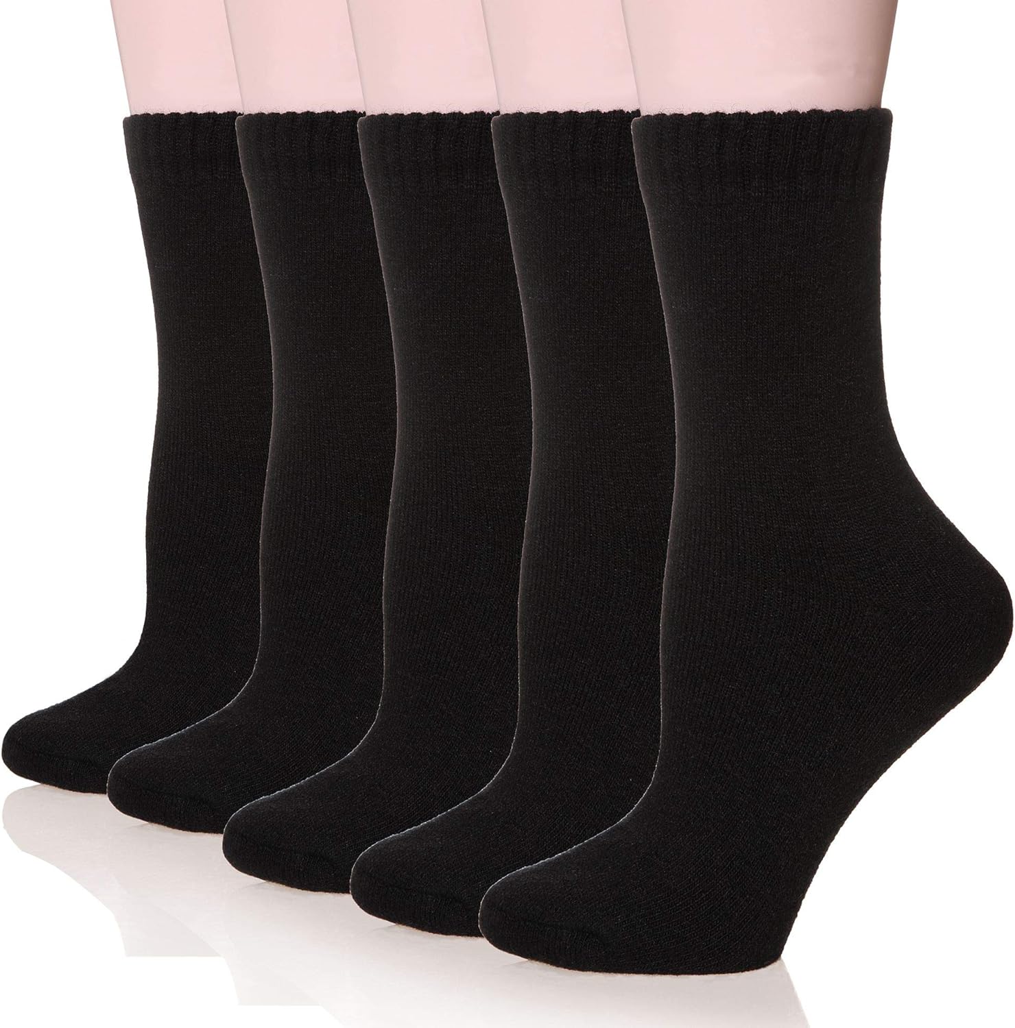 Womens Wool Socks Super Thick Heavy Thermal Fuzzy Winter Warm Crew Cold Weather Casual Socks 5 Pairs